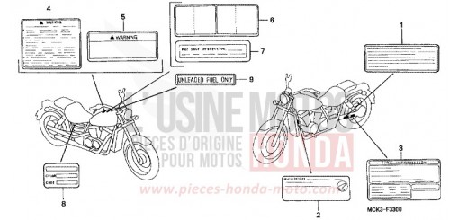 ETIQUETTE DE PRECAUTIONS VT1100C22 de 2002
